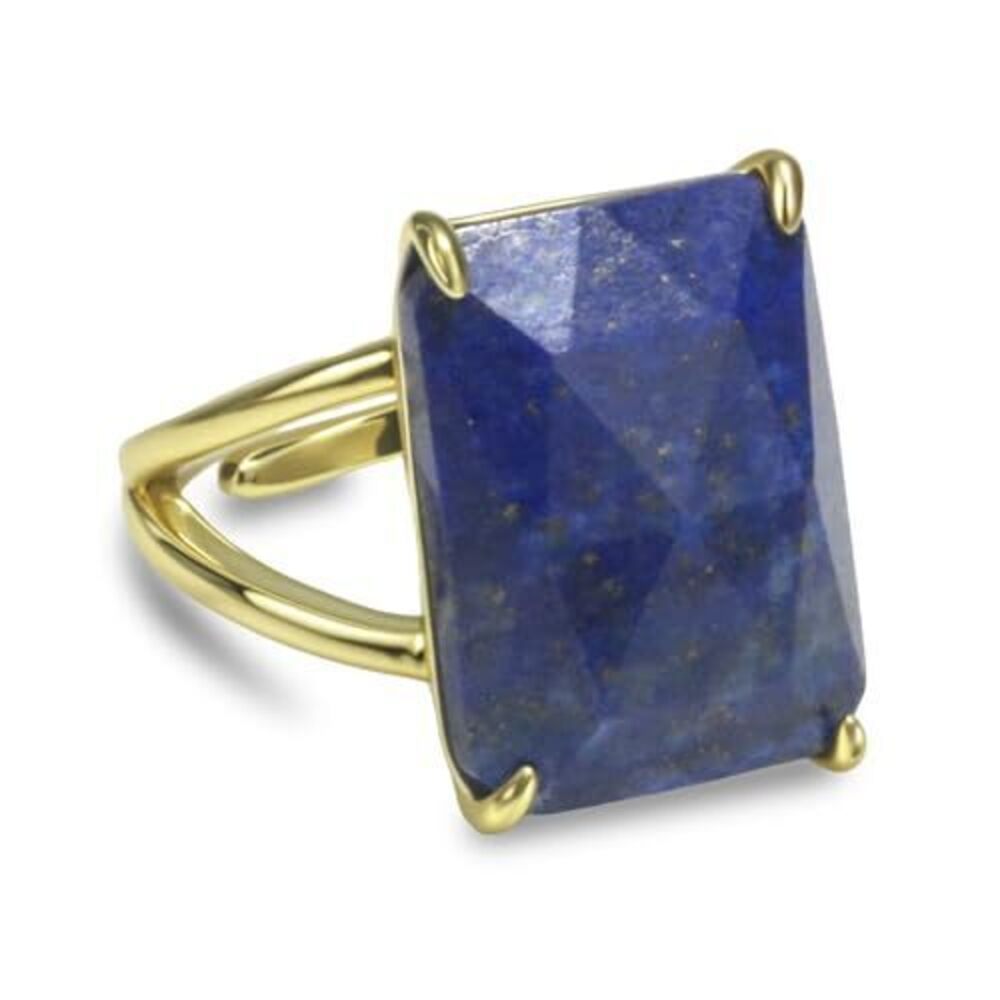 2439 Lapis Lazuli Ring, Natural Blue Stone Ring Cocktail Aura Ring , 18k